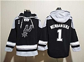 Men's San Antonio Spurs #1 Victor Wembanyama Black Ageless Must-Have Lace-Up Pullover Hoodie,baseball caps,new era cap wholesale,wholesale hats